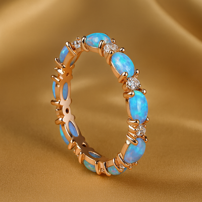 Champagne Gold Blue Opal