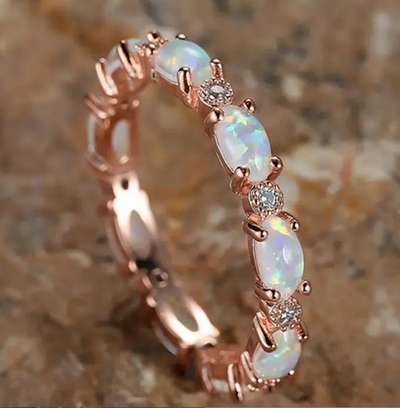 Rose Gold White Opal